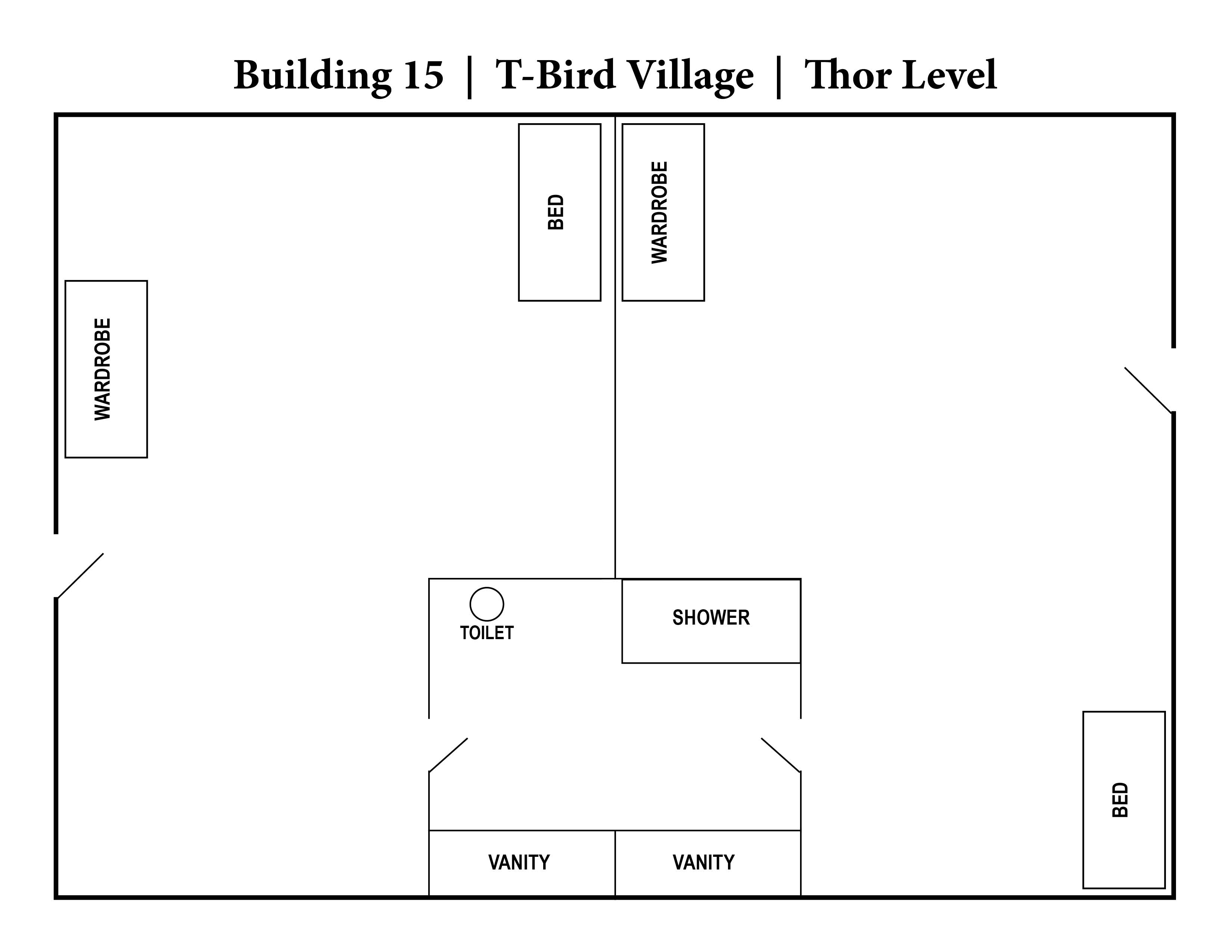 A photo of the layout of Building 15 - Thor level.
